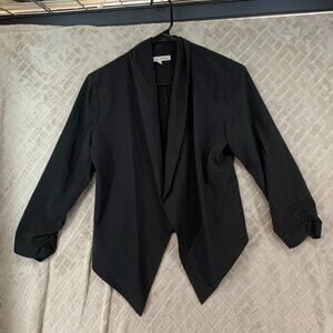 Love Letter Collection Womens Small Jacket Black Open Front Lightweight Office